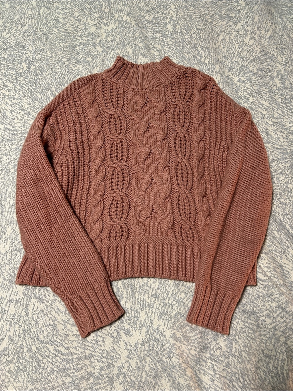 Cable Mock Neck Sweater
